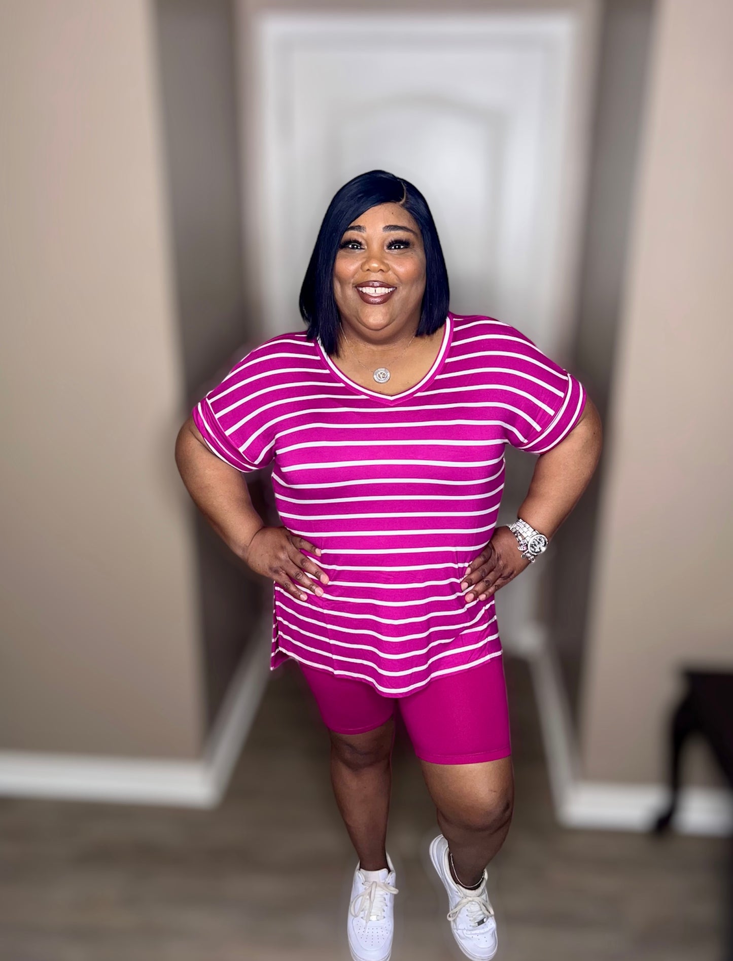 Magenta Simple Chick Biker Set (Regular)