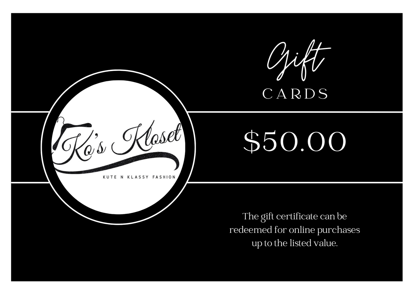 Ko's Kloset Gift Card