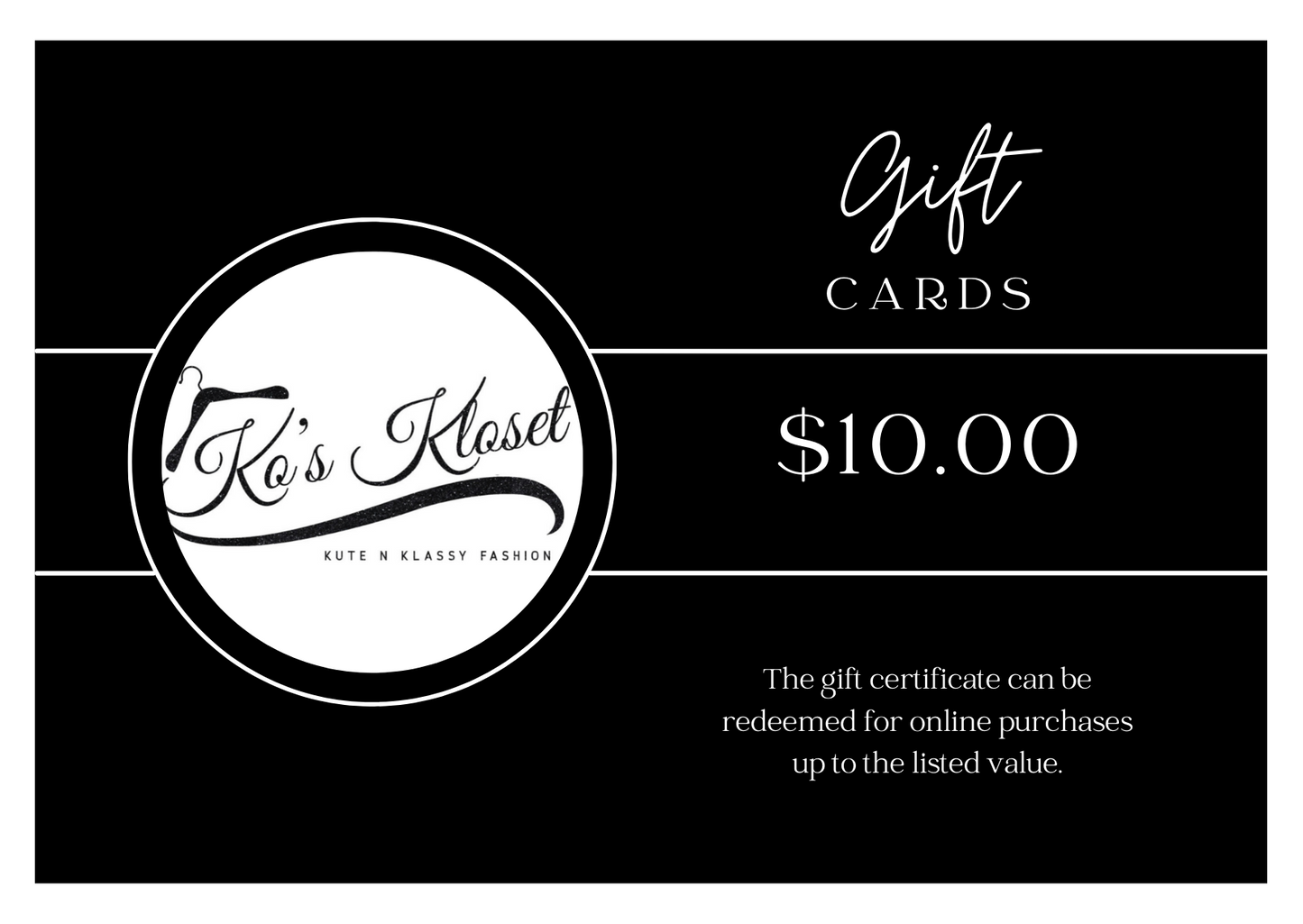 Ko's Kloset Gift Card