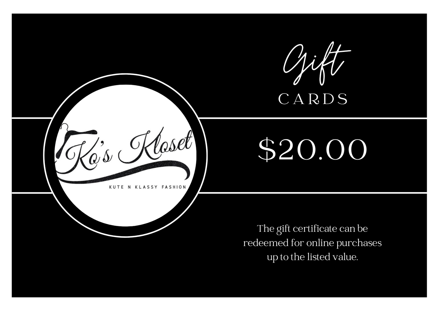 Ko's Kloset Gift Card