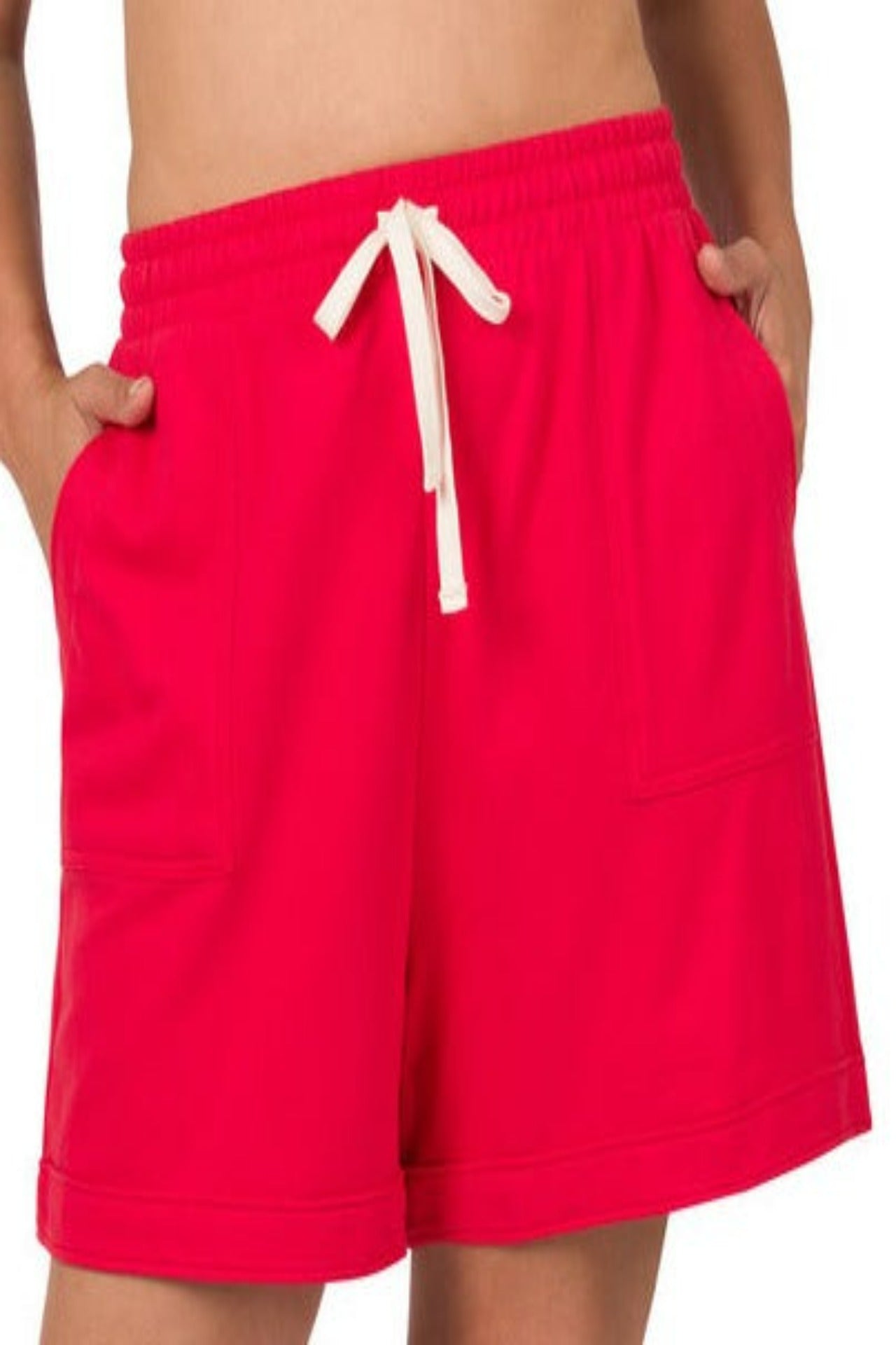 Drawstring French Terry Shorts (4 Kolors) (Kurvy)