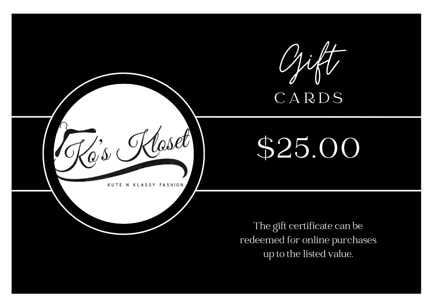 Ko's Kloset Gift Card