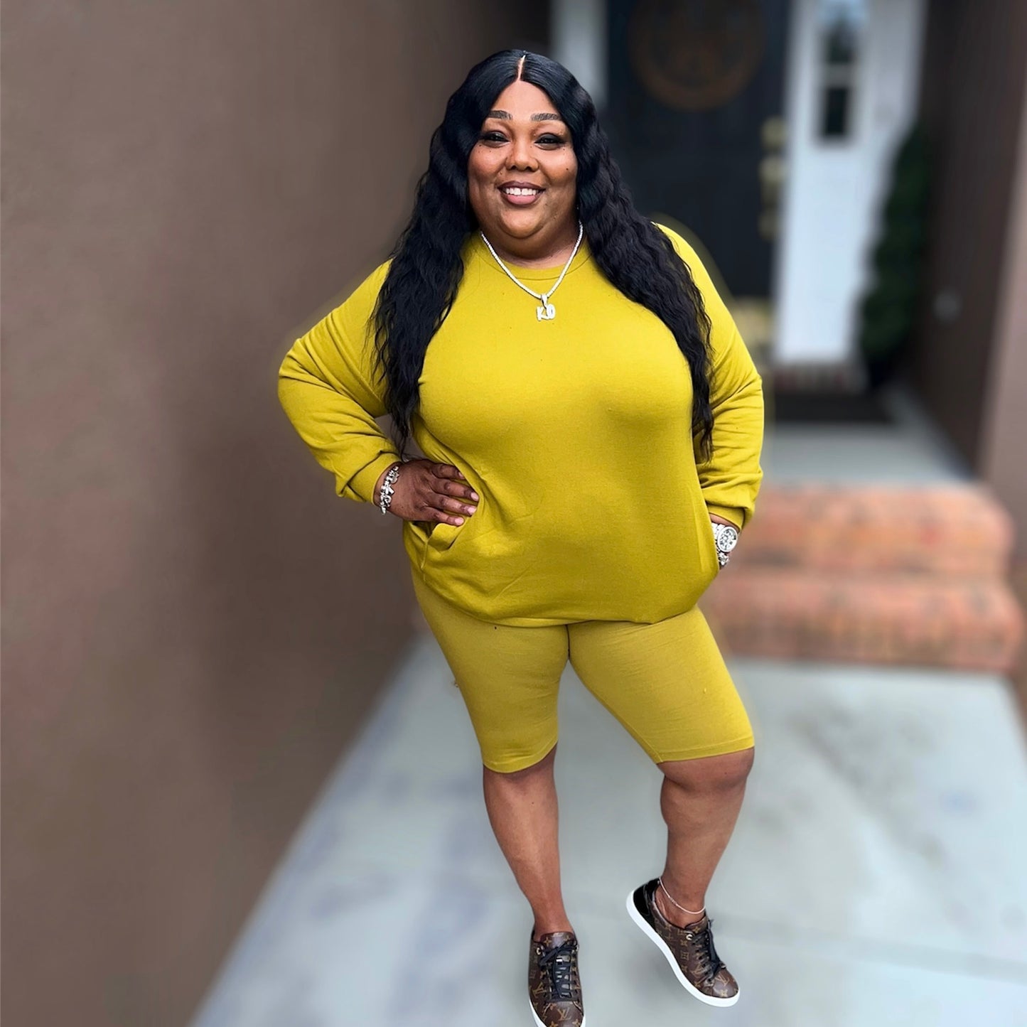 Olive Mustard Feeling Fall-ish Biker Set (Regular & Kurvy)