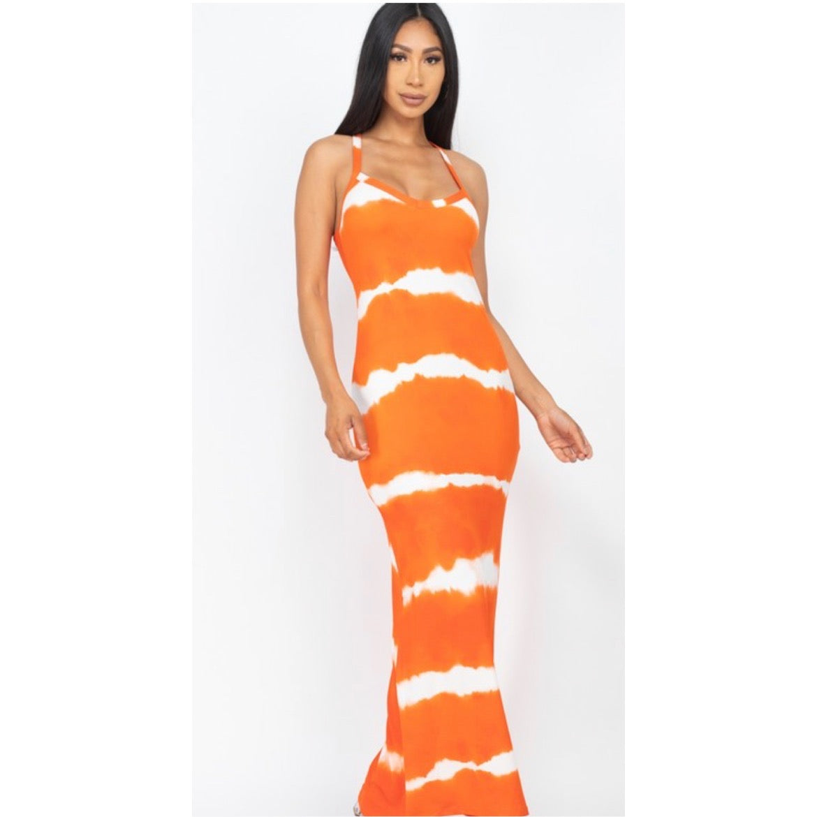 Stripe Tie Dye Maxi Dress (Regular) (2 Kolors)