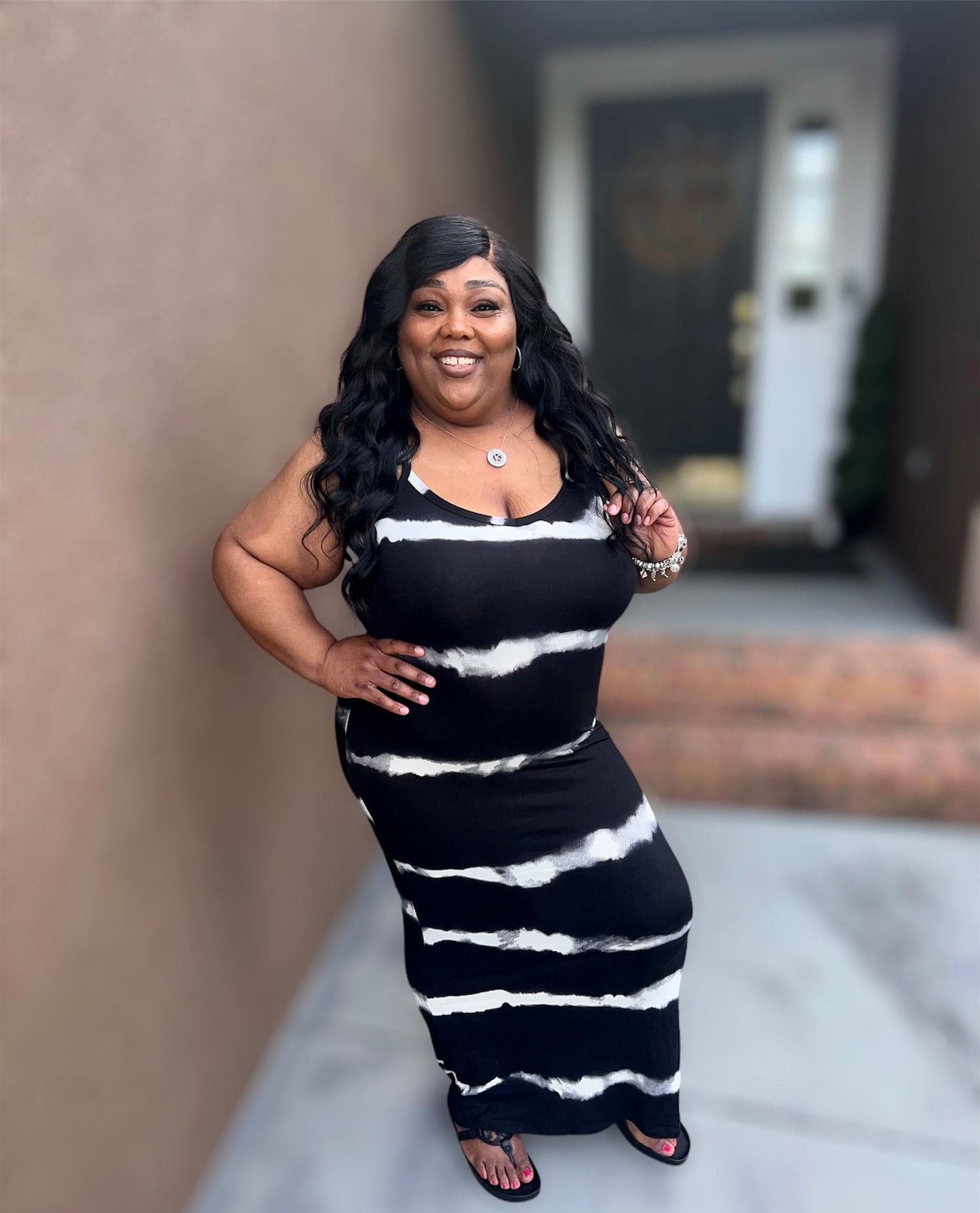Stripe Tie Dye Maxi Dress (Regular) (2 Kolors)