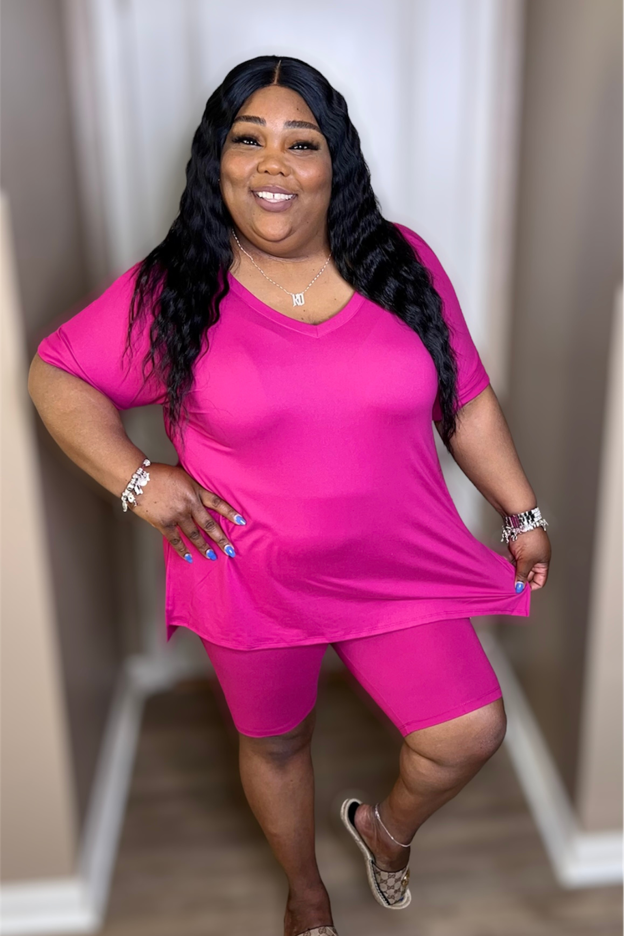 Pink Lounge Day Biker Set (Regular & Kurvy)
