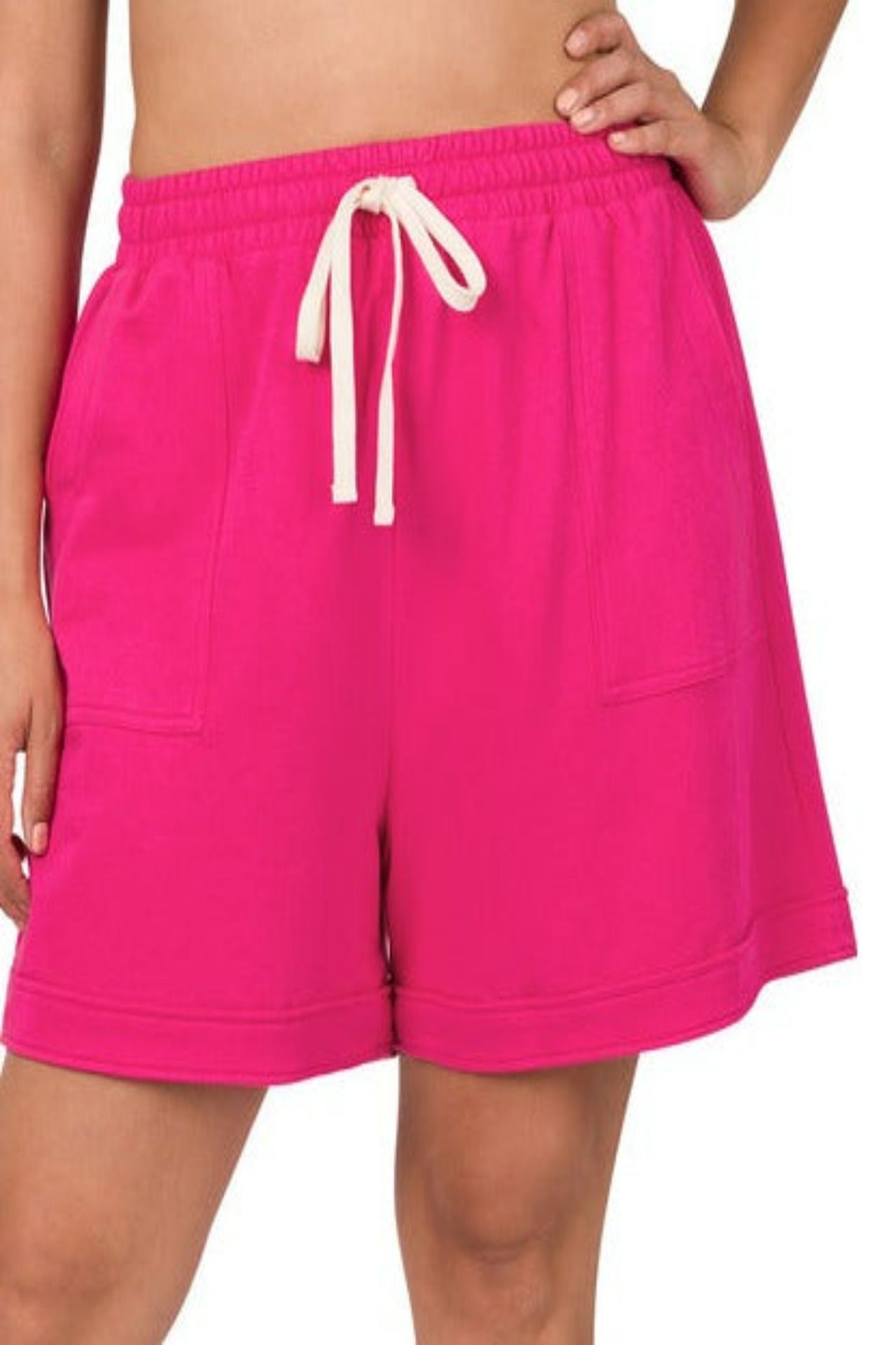 Drawstring French Terry Shorts (4 Kolors) (Kurvy)