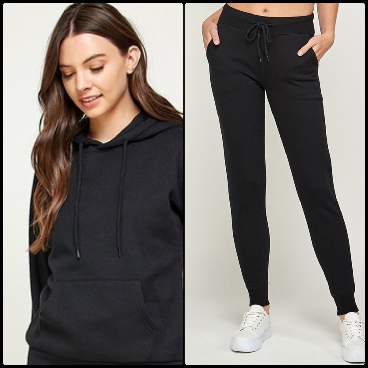 Black Fleece Pullover Sweatsuit (Regular & Kurvy)