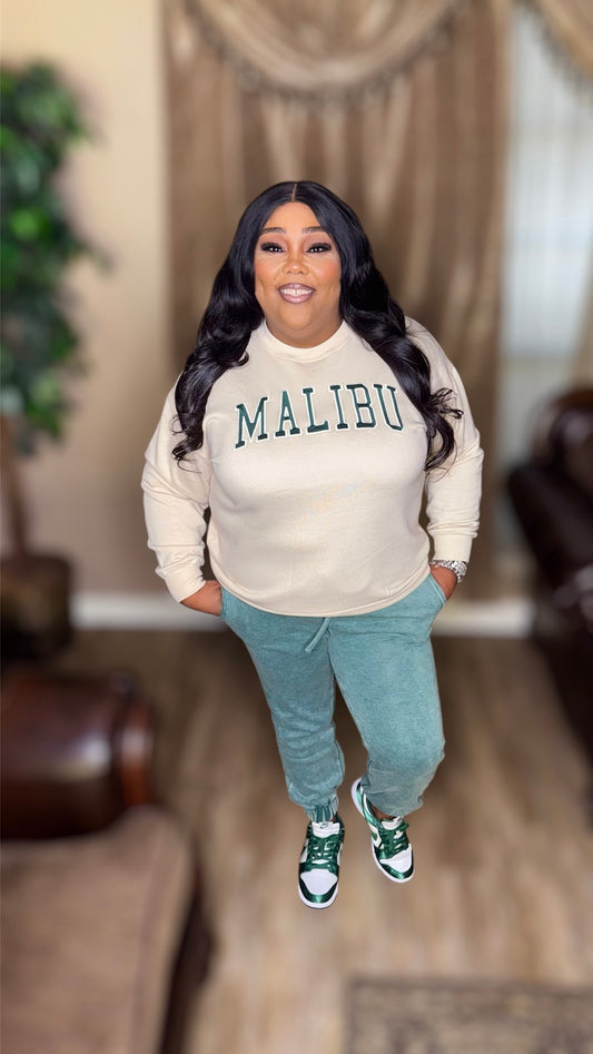 Malibu Fleece Relaxed Fit Oversized Crew Neck Sweatshirt (Regular)