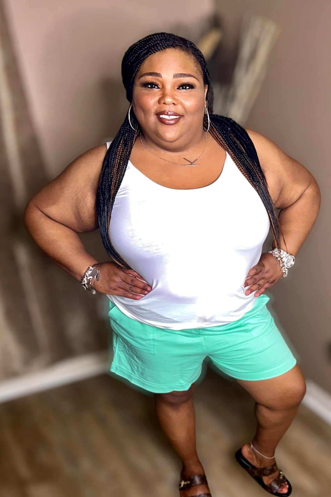 Plus size french terry 2024 shorts